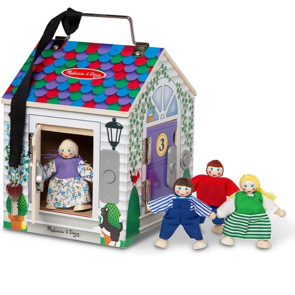 Melissa & Doug Wooden Doorbell House with characters - Picture 1 of 10